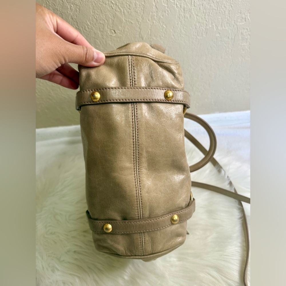 Miu Miu Beige Leather Satchel with Gold Hardware - Picture 6 of 13
